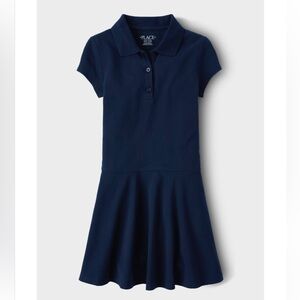Girls Uniform Pique Polo Dress - Blue